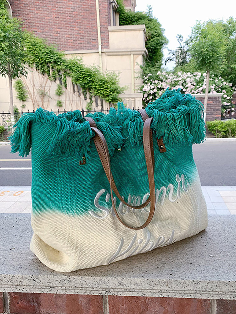 Bolso tote con borlas y degradado Summer Vibe