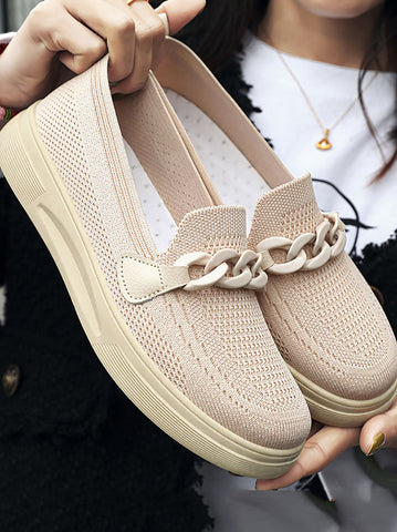 Breathable Knitting  Slip On Loafers