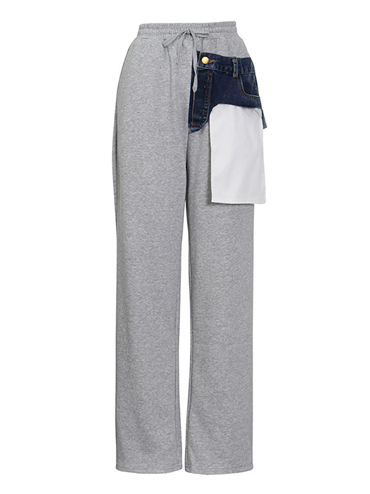 Pantalones deportivos de mezclilla combinados