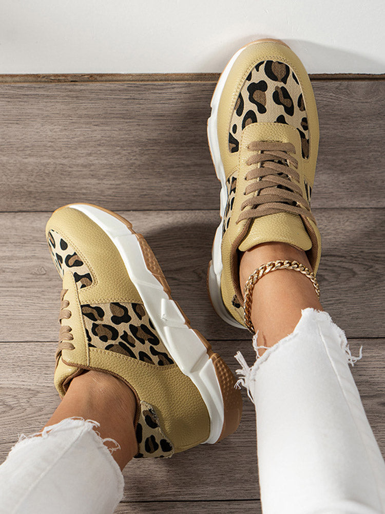 PU Leopard Casual Sneakers