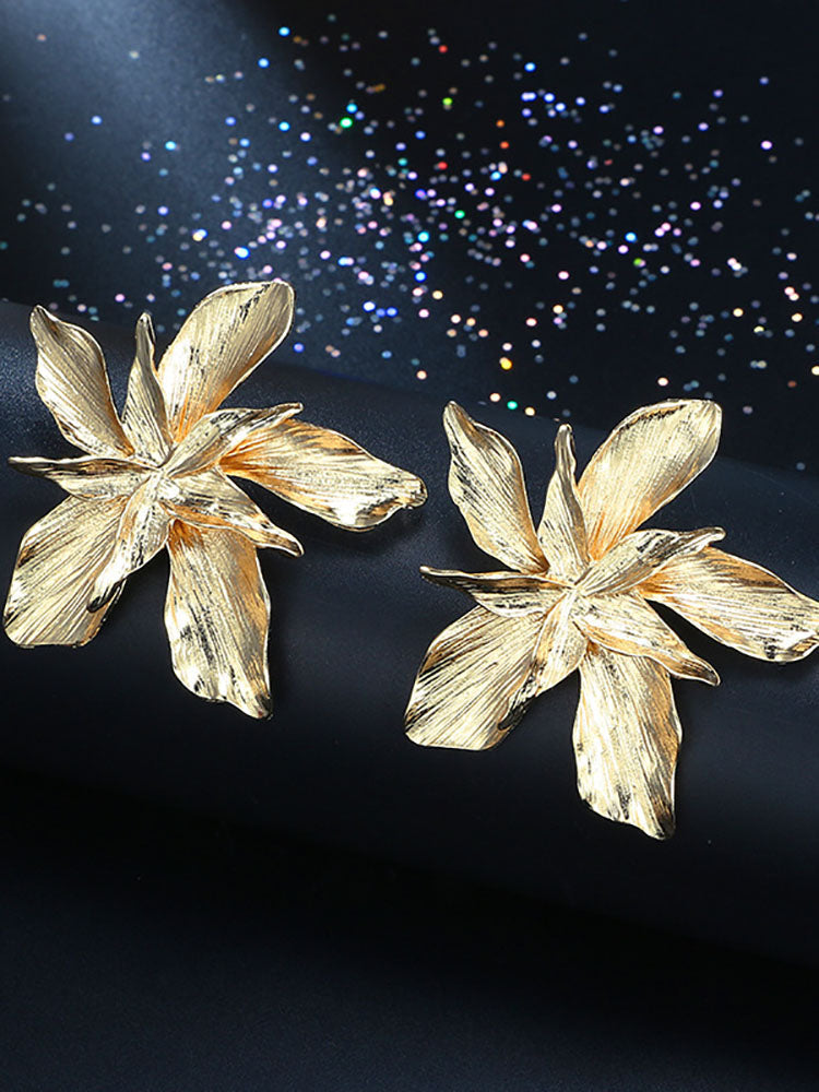 Gold Flower Drop Dangle Earring