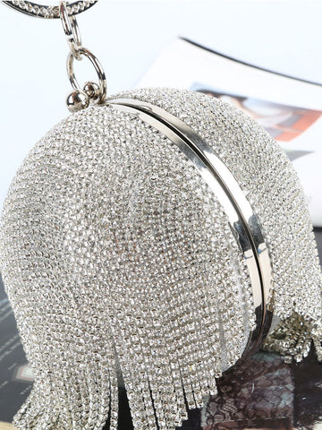 Rhinestone Tassel Evening Clutch