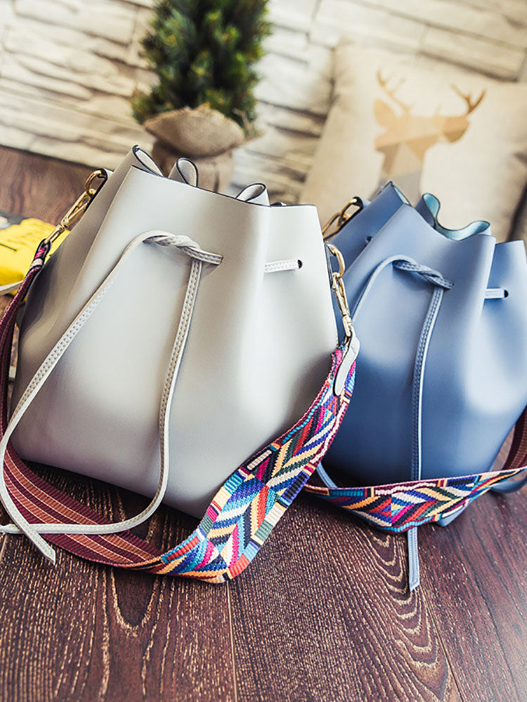 Colorful Strap Bucket Bags