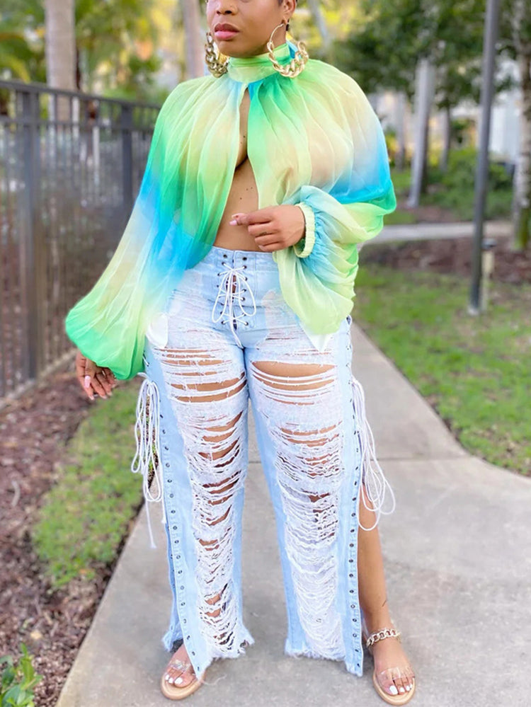 Chiffon Slit Top