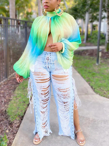 Chiffon Slit Top