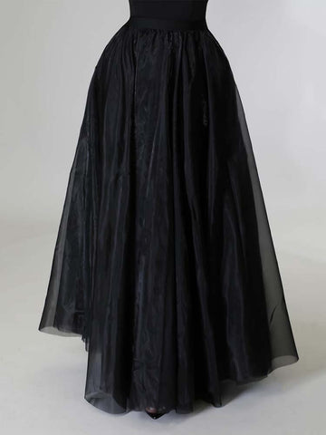 Einfarbiger Rock mit hoher Taille