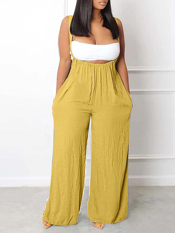 Sleeveless Wide Leg Overall