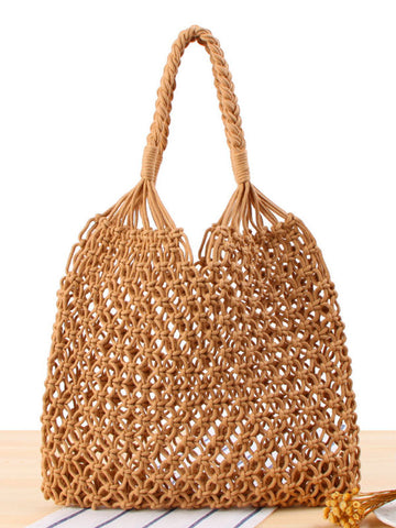 Rope Weaving Hollow Tote