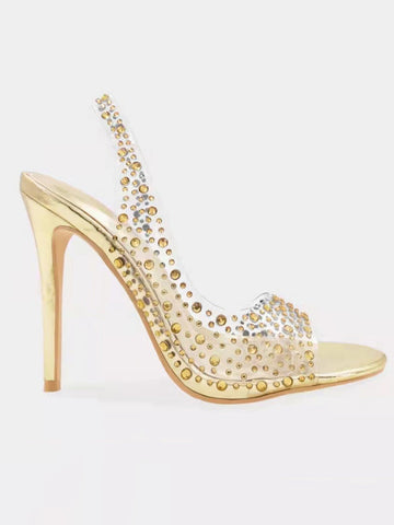 Clear Rhinestone Stiletto Heels