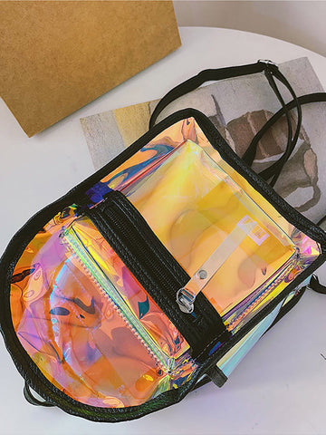 Mochila holográfica con parte superior curva