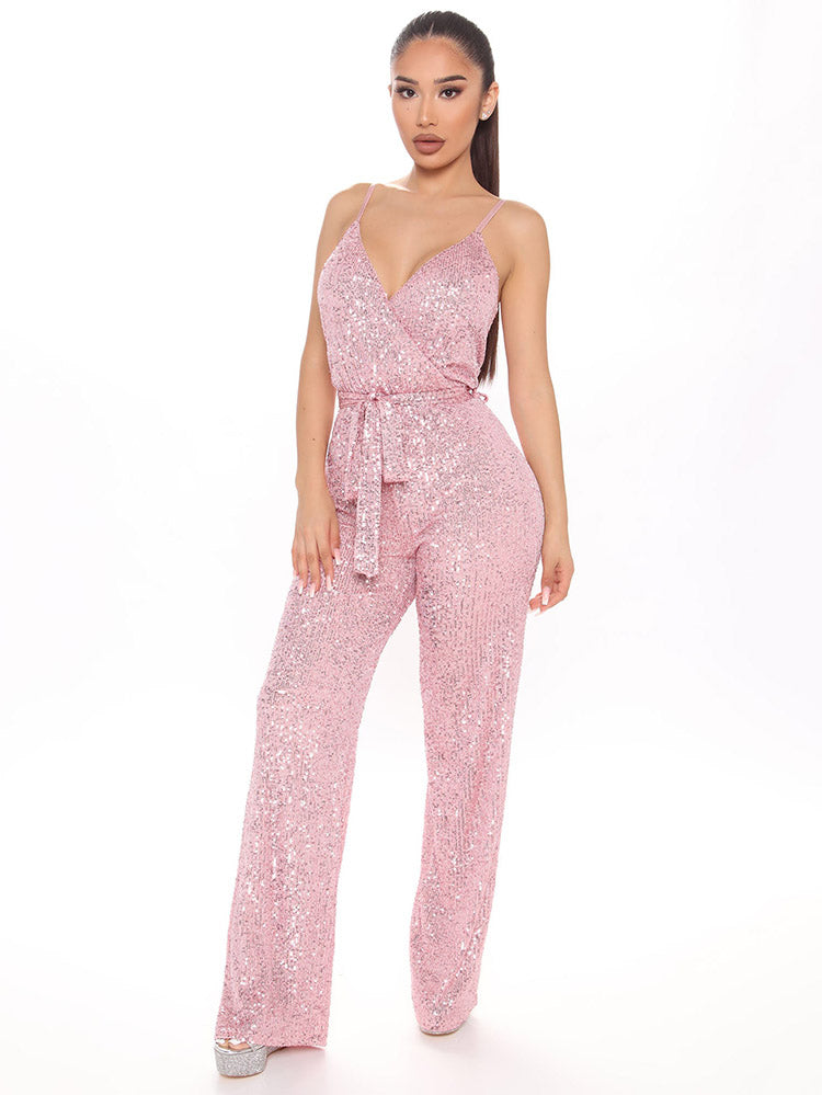 Sleeveless Sequin Jumpsuit