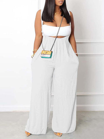 Sleeveless Wide Leg Overall