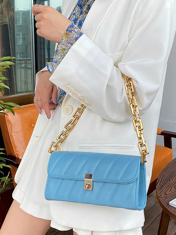 Versatile Solid Color Shoulder Bag