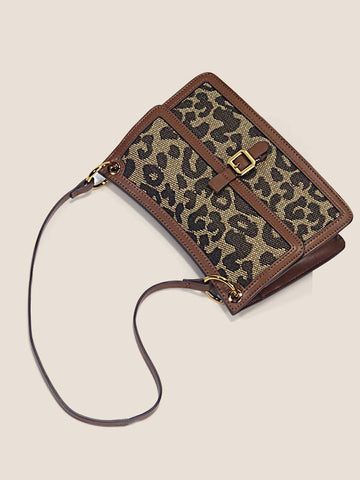 Leopard Patchwork One Shoulder Bag