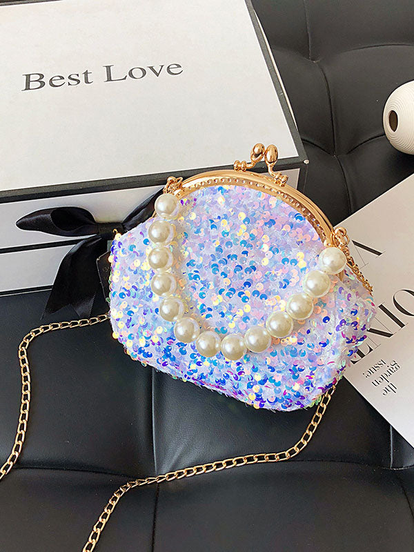 Sequin Pearl Evening Mini Bag