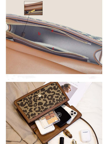 Leopard Patchwork One Shoulder Bag