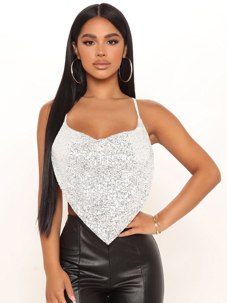 Camisole-Top mit Pailletten