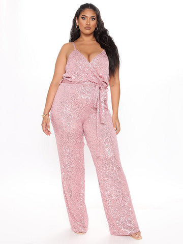 Sleeveless Sequin Jumpsuit