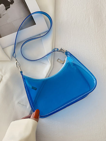 Clear Solid Color Shoulder Bag