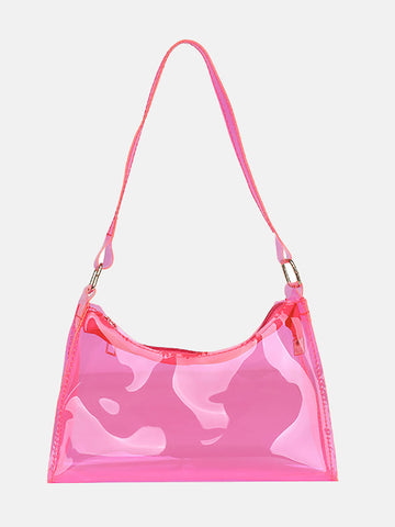 Bolso de hombro transparente tipo baguette