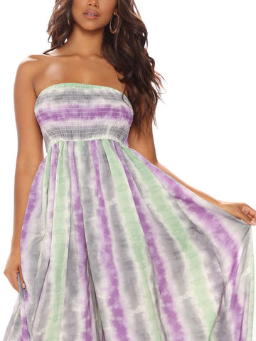 Tie Dye Strapless Jumpsuit