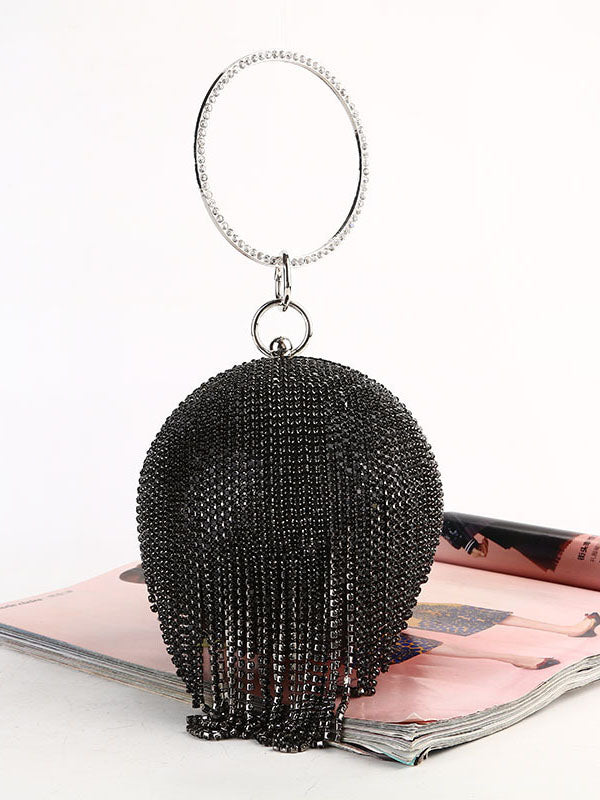 Rhinestone Tassel Evening Clutch