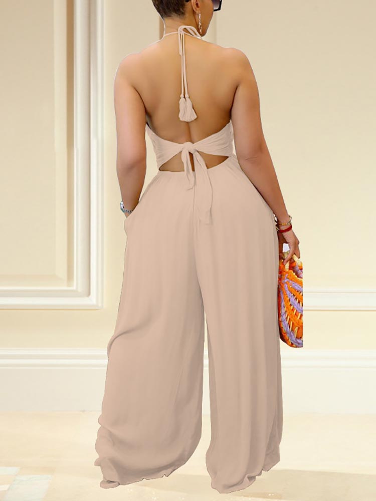 Halter Wide Leg Jumpsuit