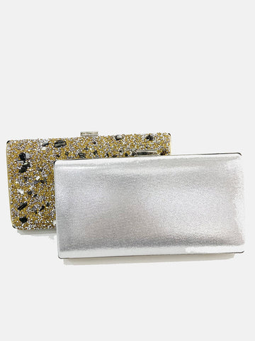 Rhinestone Sequin Box Clutch