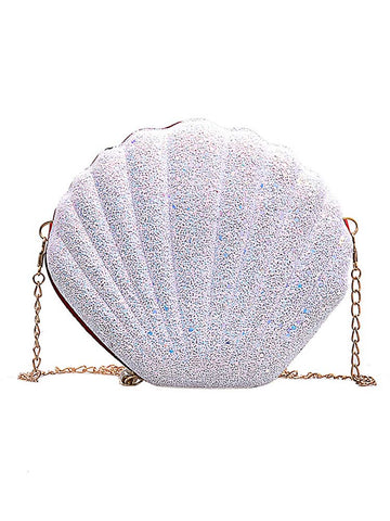 Bolso bandolera con concha brillante