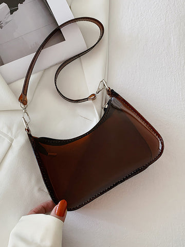 Clear Solid Color Shoulder Bag