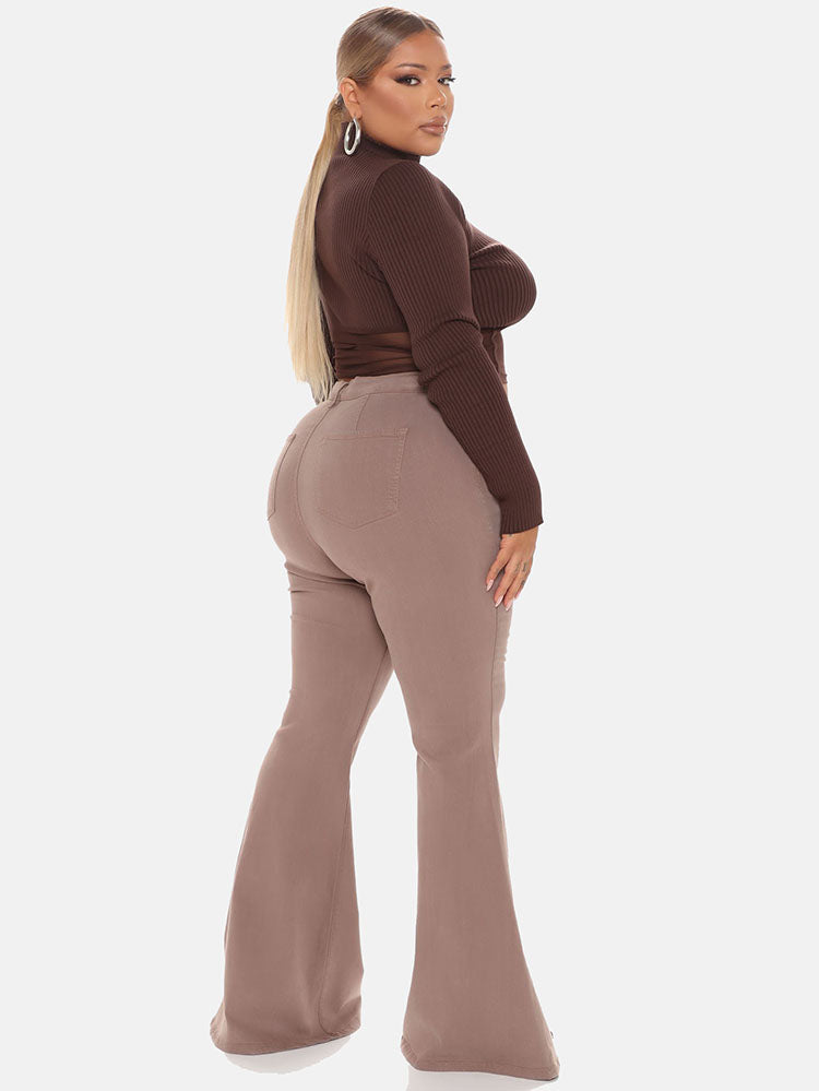 Schlaghosenjeans mit hoher Taille