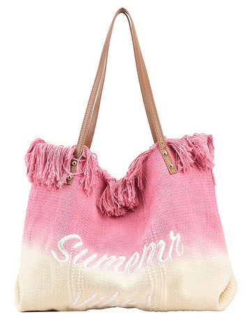 Summer Vibe Tassel Tote Bag