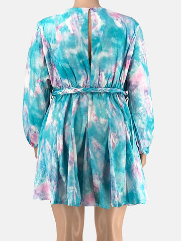 Tie Dye Belted Midi Dress