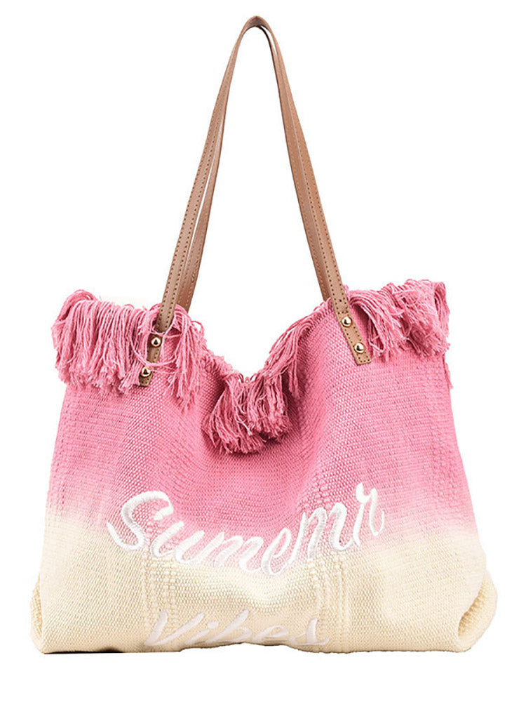 Bolso tote con borlas y degradado Summer Vibe