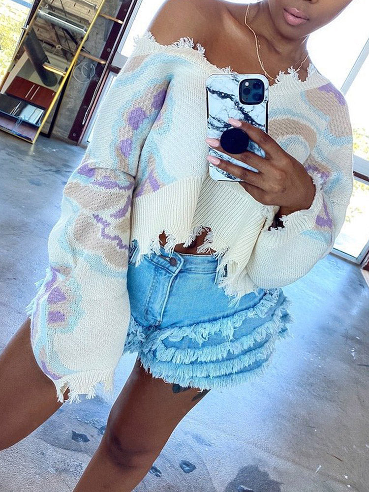 Ausgefranste Jeansshorts