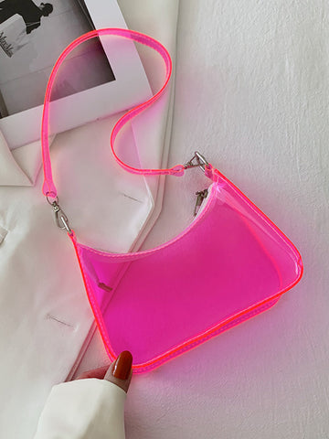 Clear Solid Color Shoulder Bag