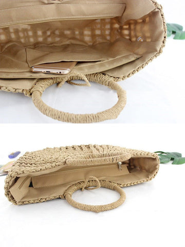 Straw Hollow Casual Handbag