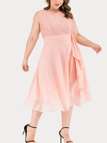 Lace Sleeveless Cocktail Dress