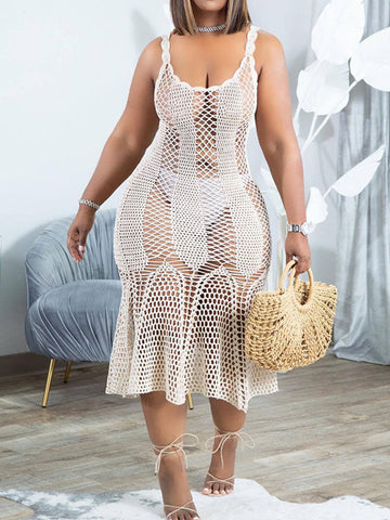 Vestido playero de crochet calado