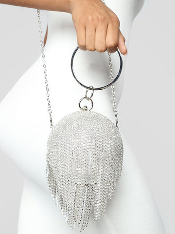 Abendclutch mit Strassquaste