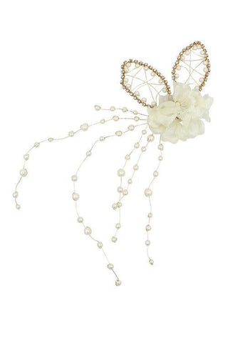 Pearl Flower Rhinestone Hairpins