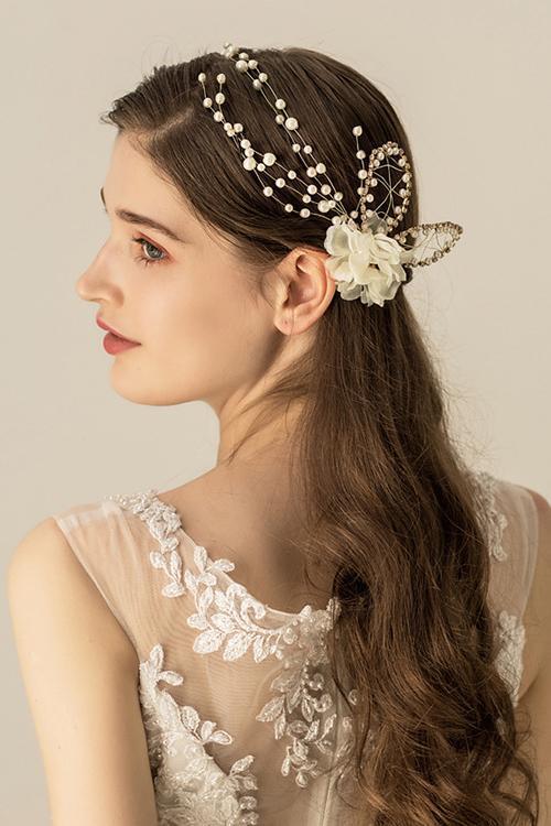 Pearl Flower Rhinestone Hairpins