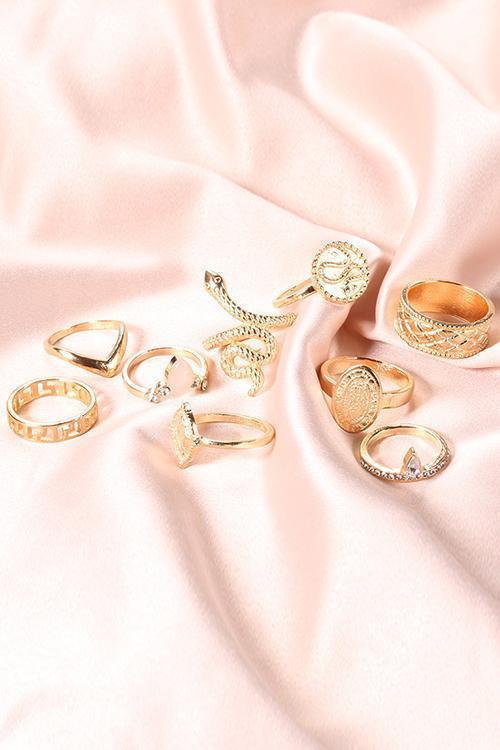 Buddha Snake Ring Set