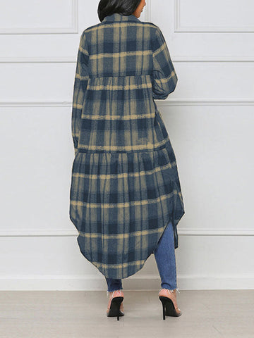 Plaid Long Shirt Coat