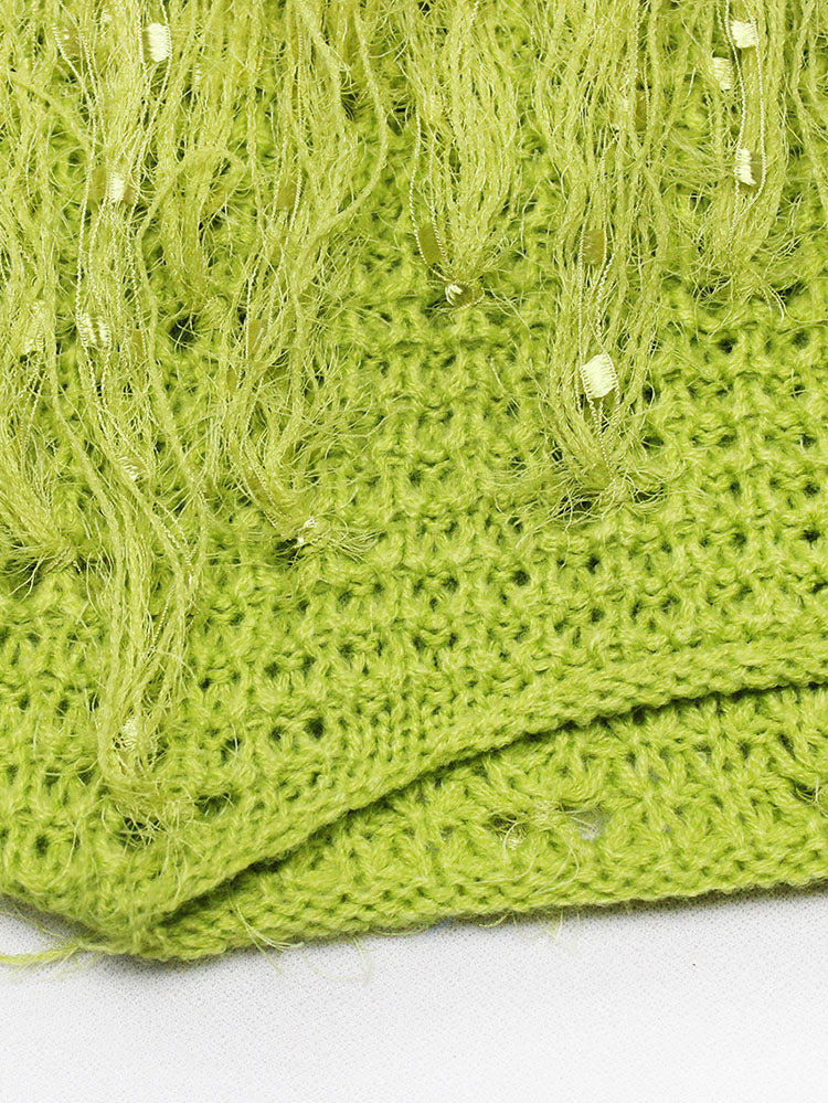 Strickpullover mit Paillettenquaste