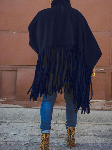 Solid Fringed Suede Top