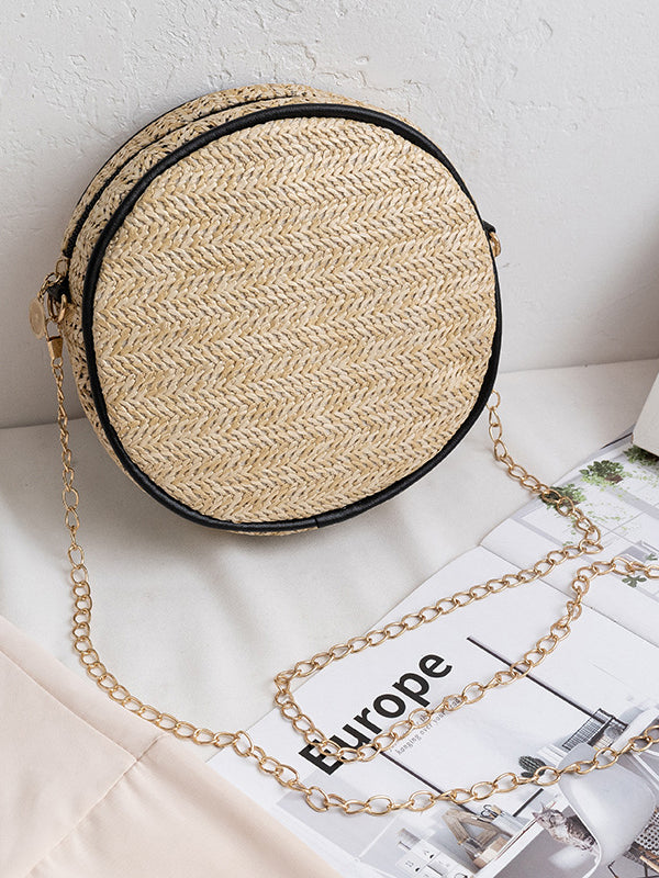 Summer Rattan Woven Beach Shoulder Bag