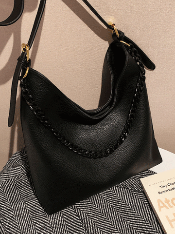 PU Solid Shoulder Bag