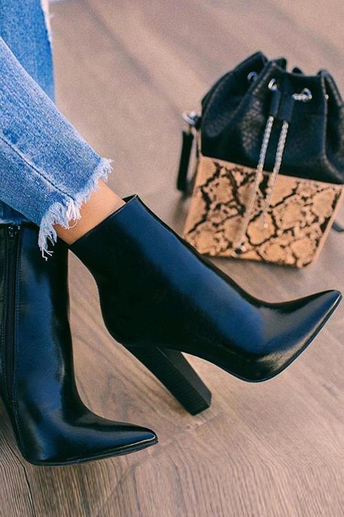 Middle Point Boot Point Toe High Heel Boots – Omcne