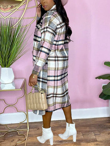 Karierter Hemdmantel mit Knöpfen